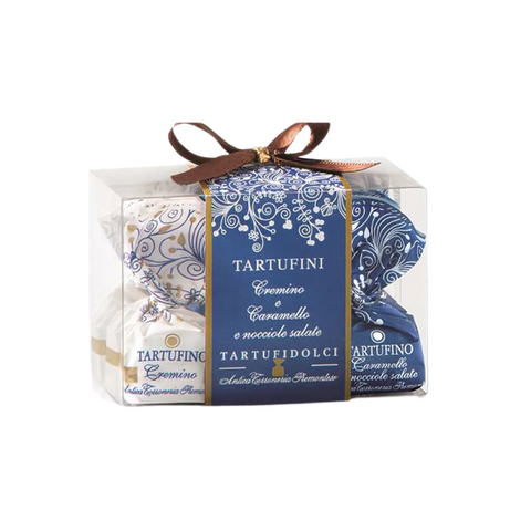 Small Salty Caramel Hazelnuts & Cremino Sweet Truffles Box 63g - Antica Torroneria Piemontese