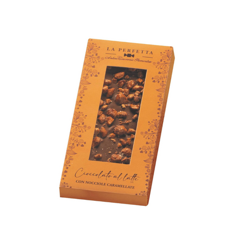 Milk Choco Tablet with Caramelized Hazelnuts 85g - Antica Torroneria Piemontese