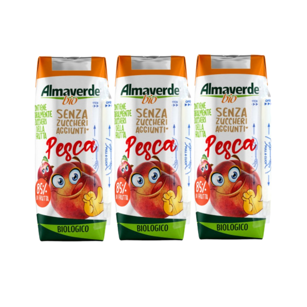 Almaverde Bio – Organic Peach Fruit Juice (3x200ml, No Added Sugar)
