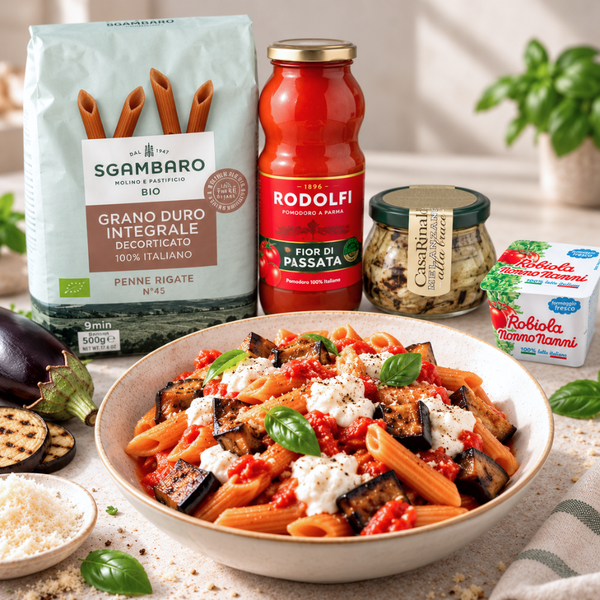 Pasta alla Norma with Robiola