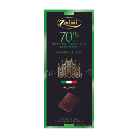 70% Dark Chocolate Bar 75g - Zaini