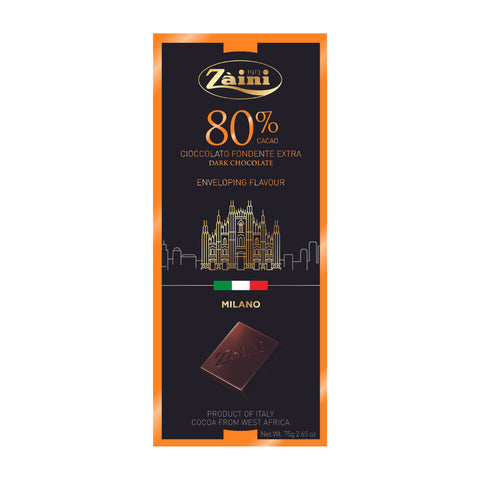 80% Dark Chocolate Bar 75g - Zaini