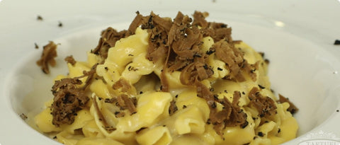 Tortellini with Gorgonzola and Truffle Cream and Summer  Truffle Slices