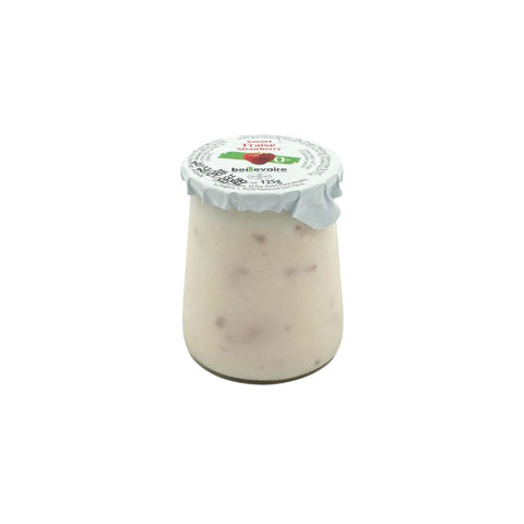 Beillevaire 0% Strawberry Yogurt – 125g (Glass Jar)
