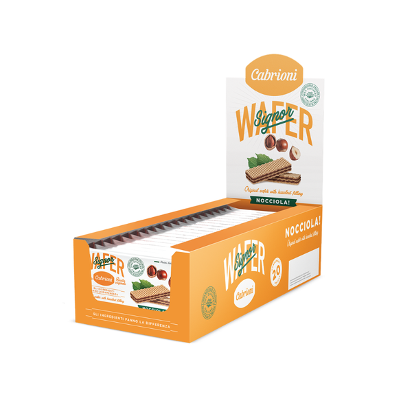 Wafer Display 20x45 Hazelnut 900g - Cabrioni