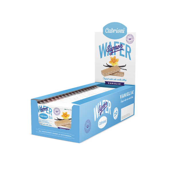 Wafer Display 20x45 Vanilla 900g - Cabrioni