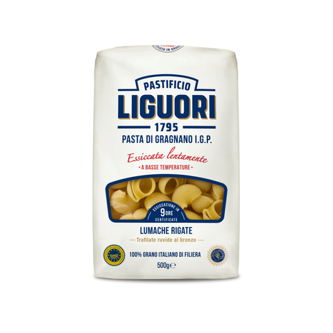 Liguori Lumache Rigate Pasta 500g – Gragnano PGI Bronze-Drawn Italian Pasta