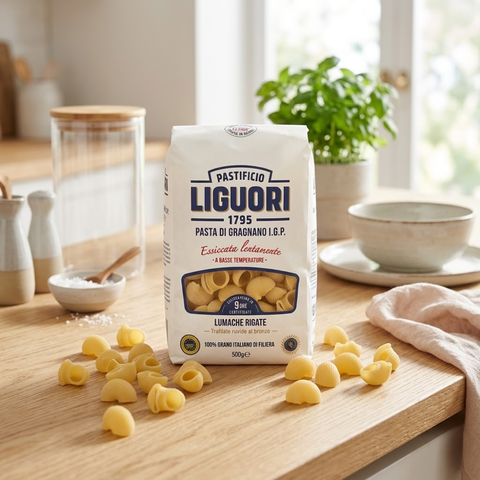 Liguori Lumache Rigate Pasta 500g – Gragnano PGI Bronze-Drawn Italian Pasta