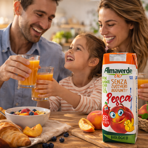 Almaverde Bio – Organic Peach Fruit  Juice (3x200ml, No Added Sugar)