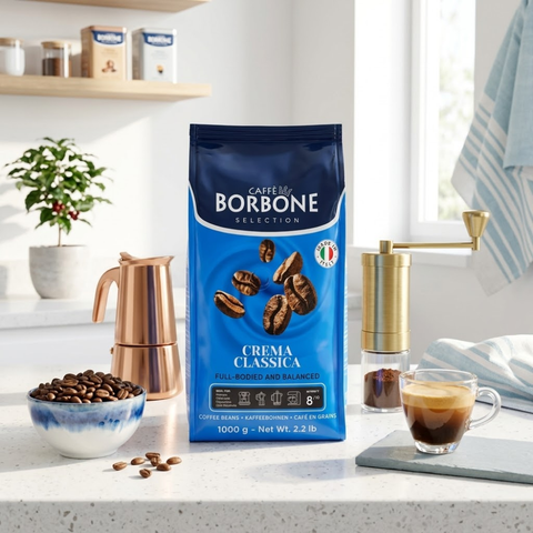 Caffè Borbone Crema Classica Whole Bean Coffee – 1kg Italian Espresso Blend