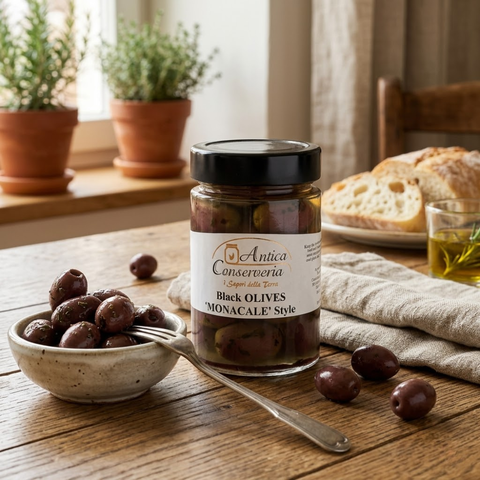 Black Olives Monacale Style 212ml - Antica Conserveria