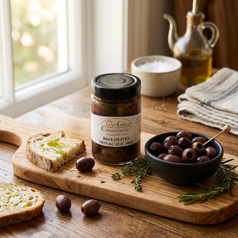 Black Olives Monacale Style 212ml - Antica Conserveria
