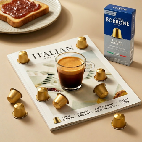 Caffè Borbone Lungo Sublime Aluminum Capsules – Nespresso®* Original Compatible (100% Arabica)