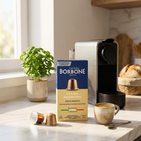 Caffè Borbone Crema Superiore Aluminum Capsules – Nespresso®* Original Compatible (Creamy Italian Espresso)