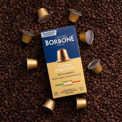 Caffè Borbone Crema Superiore Aluminum Capsules – Nespresso®* Original Compatible (Creamy Italian Espresso)