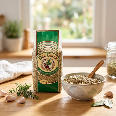 Del Colle Green Lentils 500g – High-Protein Natural Lentils