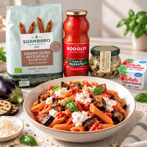Pasta alla Norma with Robiola