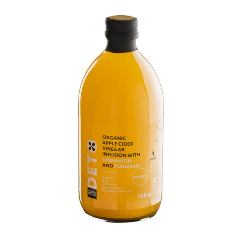 Organic Apple Cider Vinegar Infusion with Cinnamon and Turmeric 500ml - Andrea Milano