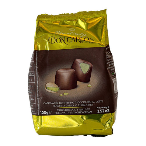 Don Carlos Milk Chocolate with Pistachio Cream 100g - Chocolitaly
